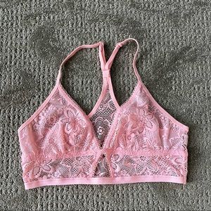 NWOT Aerie Sunflower Lace Plunge Racerback Bralette size XS in Pink